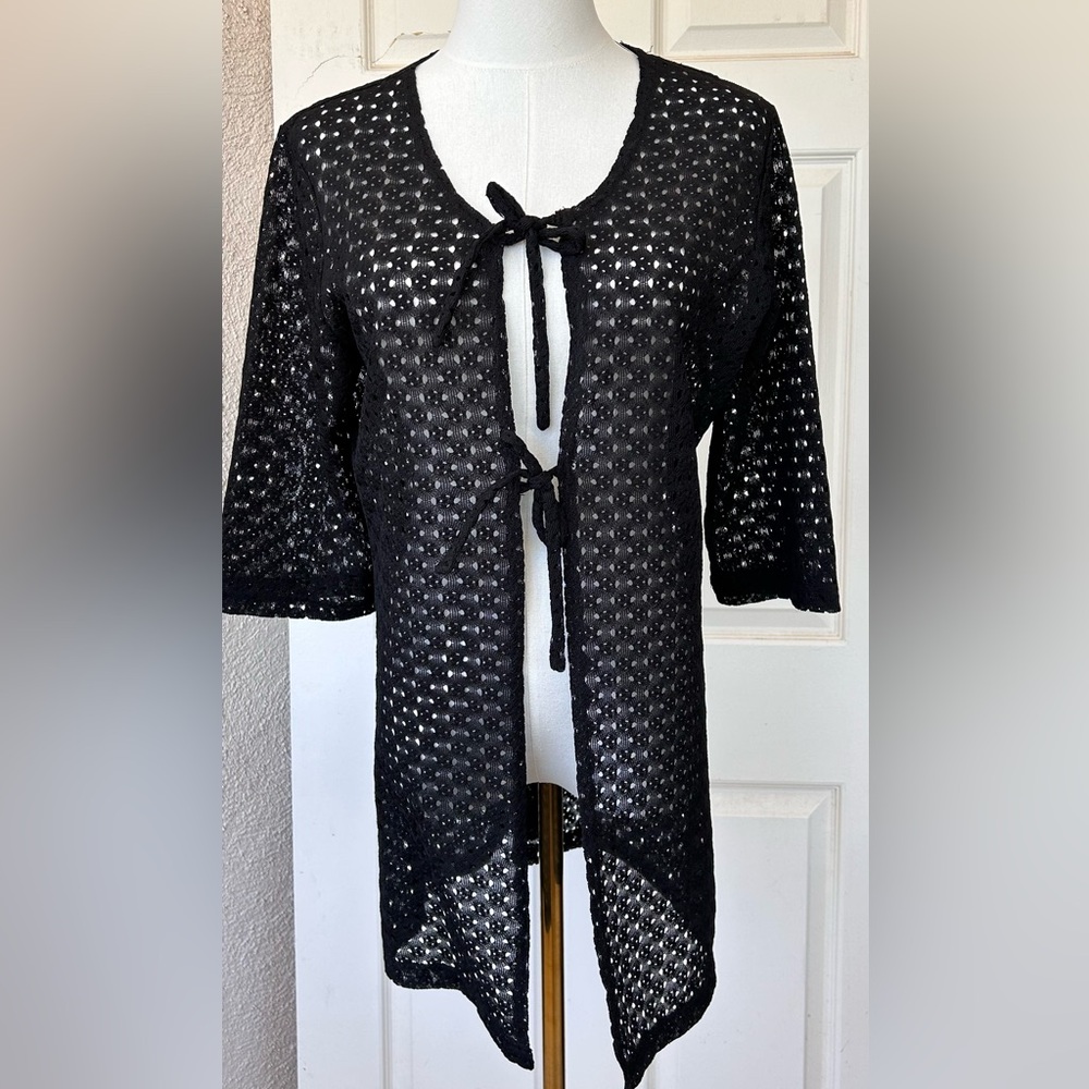 Ann Cole Brand Women’s Swim Suit Cover Up‎ Loose Knit Tie Front